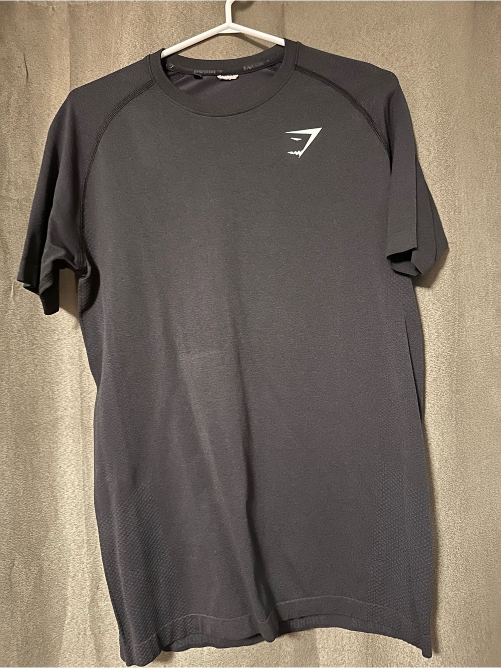 Gymshark Black Short-Sleeve Athletic Tee with White Logo